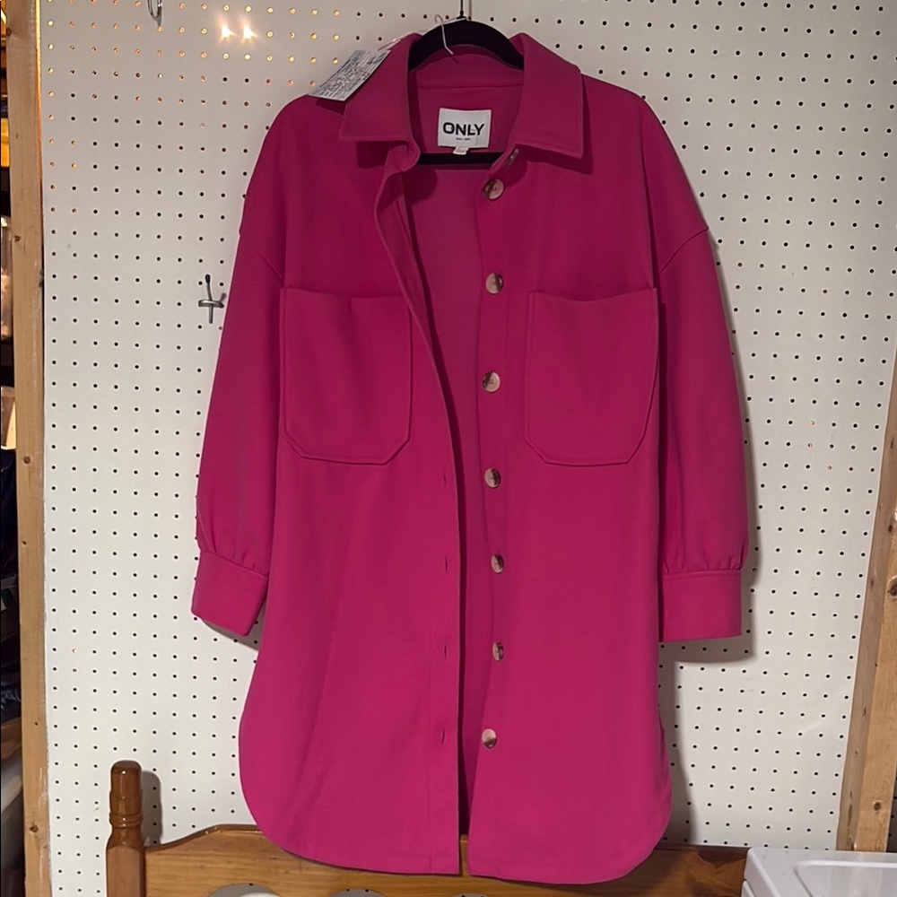 ONLY Fuchsia Button-Up Shirt Jacket NEW 
Firm price